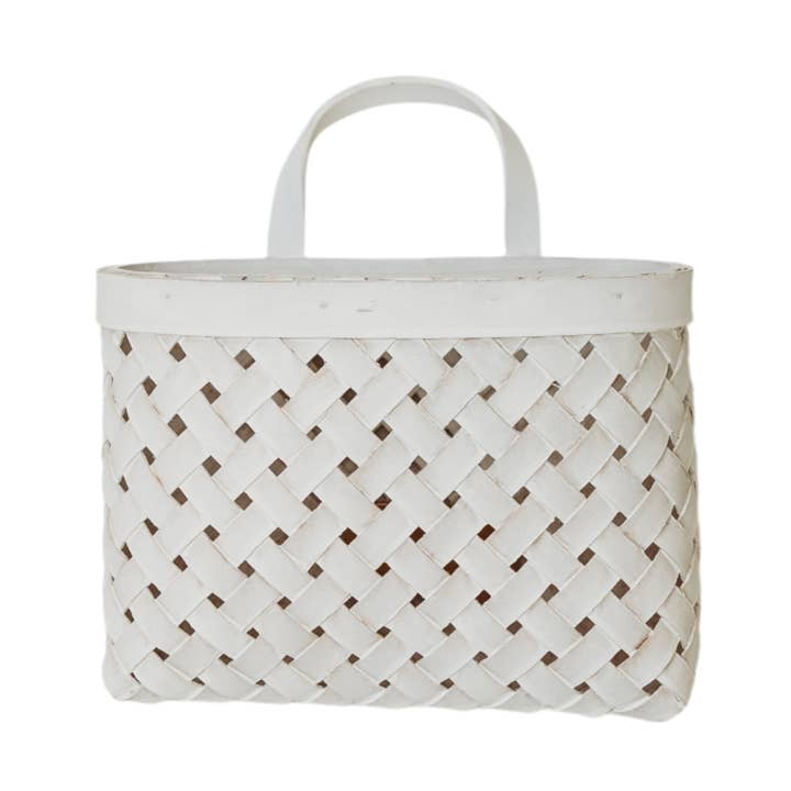 Panier mural tissé N129 - Blanc 8,25" x 4,5" x 6" PK 6 pour la vente par Myrians Home Decor