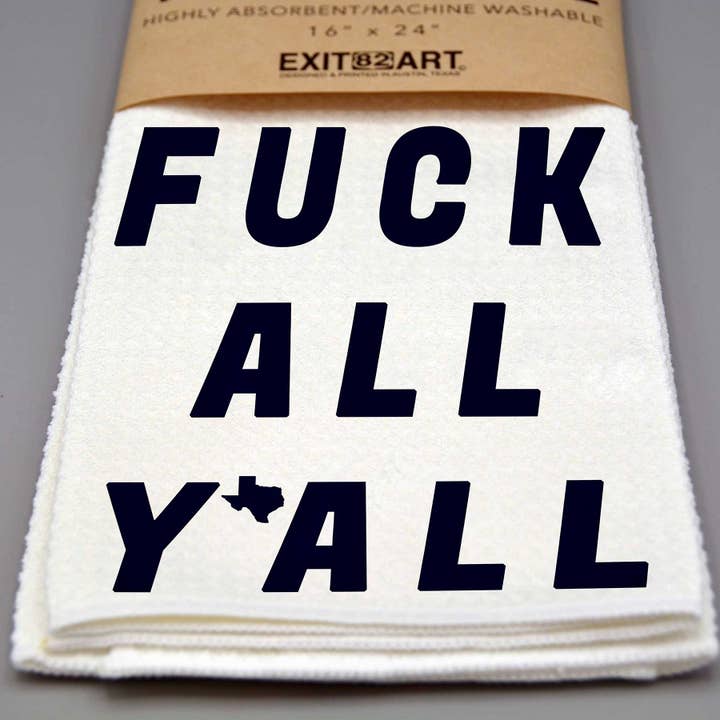Fuck jer alle sammen - 16" x 24" vaffelvævet viskestykke for engroshandel hos EXIT82ART