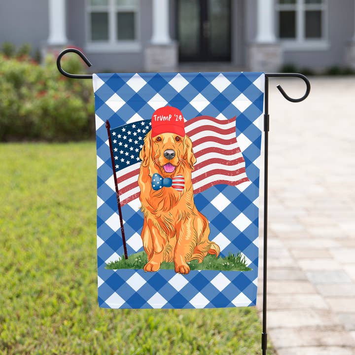 The Navy Knot - Wholesale Flag - Patriotic Golden Retriever Garden Flag - Trump Conservative