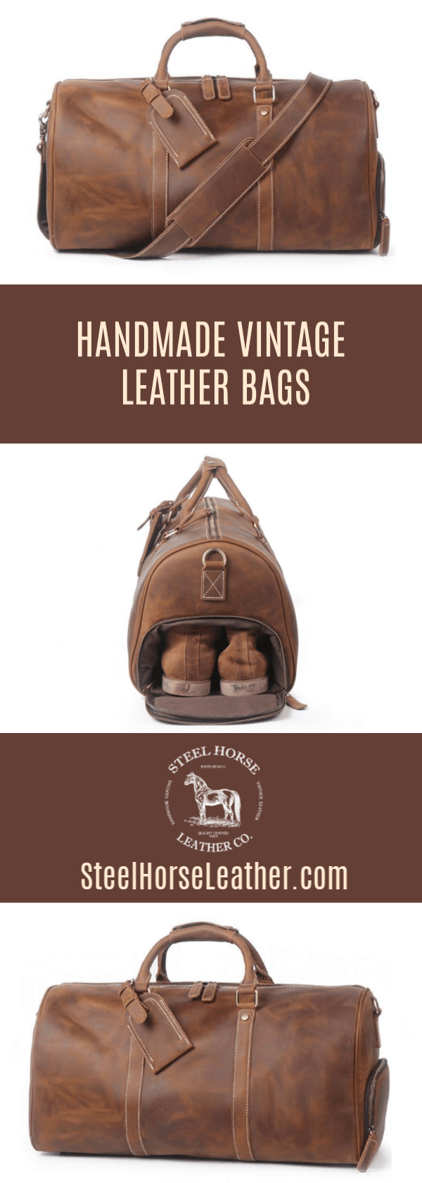 Steel Horse Leather - Wholesale Weekender Bag - Unisex - The Dagny Weekender | Large Leather Duffle Bag16