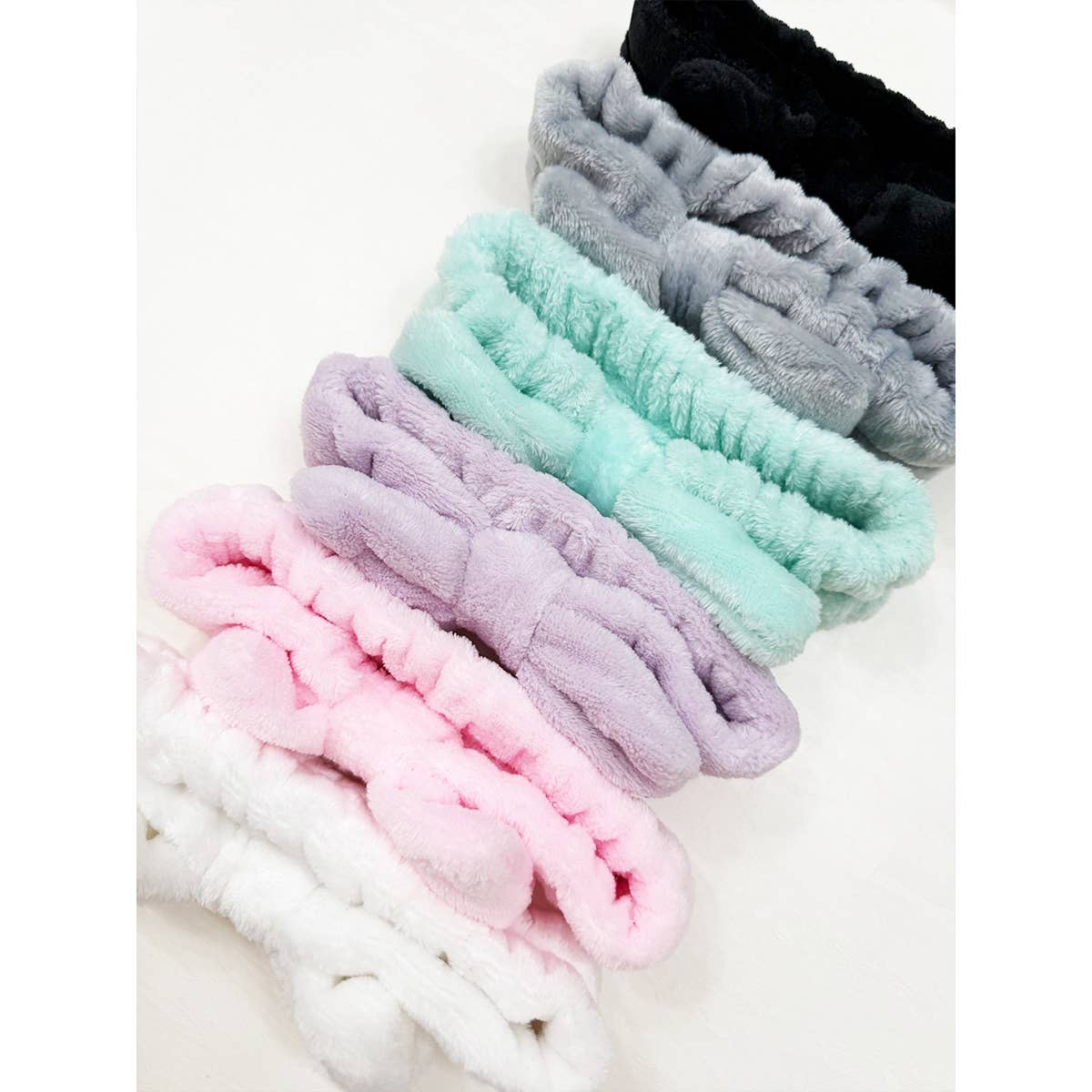 MIX COLOR Soft Tone Solid Everyday Facial Spa Headband for wholesale on Faire5