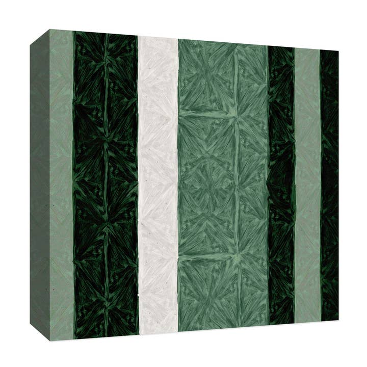 Green And White Lines 22'' x 22'' Canvas Wall Art for wholesale by PTM Images