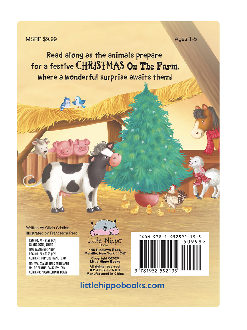 Little Hippo Books - Wholesale Baby & Toddler Book (0-2) - Christmas On The Farm - Children's Holiday Padded Board Book4