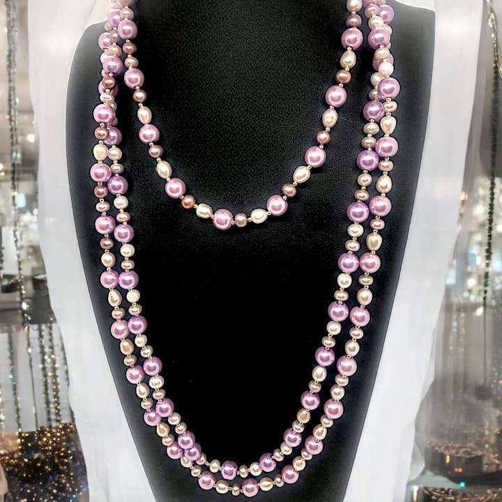 Ocean Pearl Grace | Lilac & White Freshwater Pearls for wholesale by Exotic by Nature Jewelry