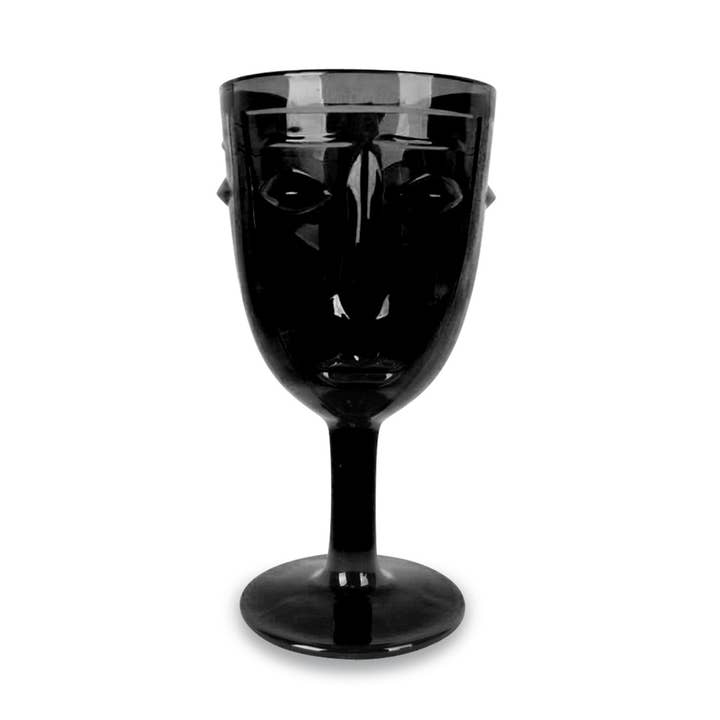 Black face glass D8 H16.5cm for wholesale by Opjet Paris