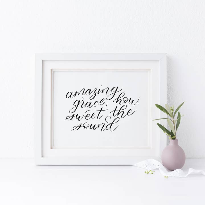 8x10 Wall Art Print - Amazing Grace for wholesale by Greater Joy Design