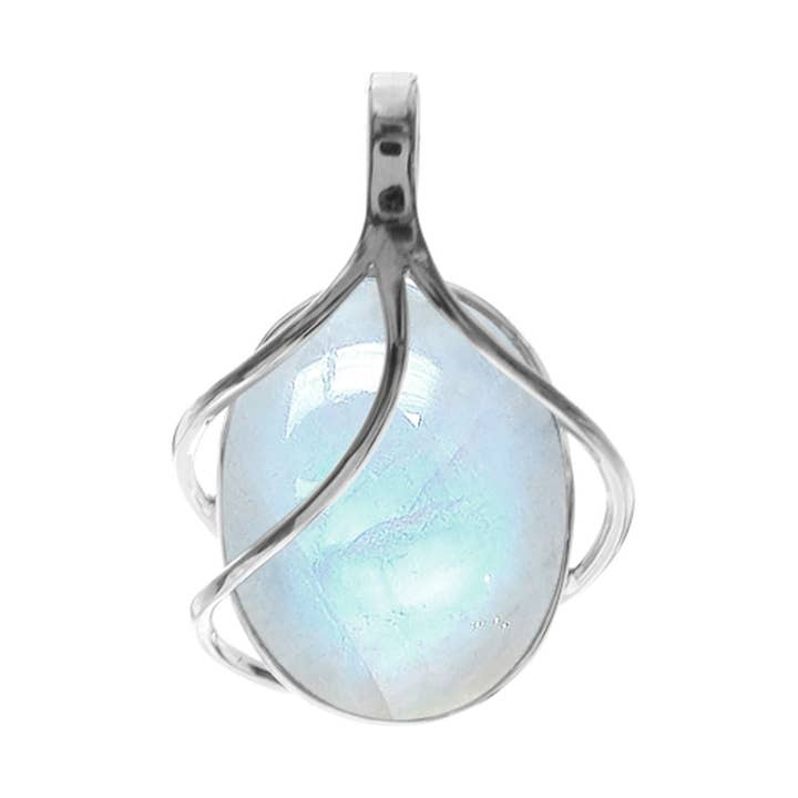 Pendentif triple superposition en pierre de lune arc-en-ciel Viola pour la vente par Kali Ma Designs - Sterling Silver Jewellery