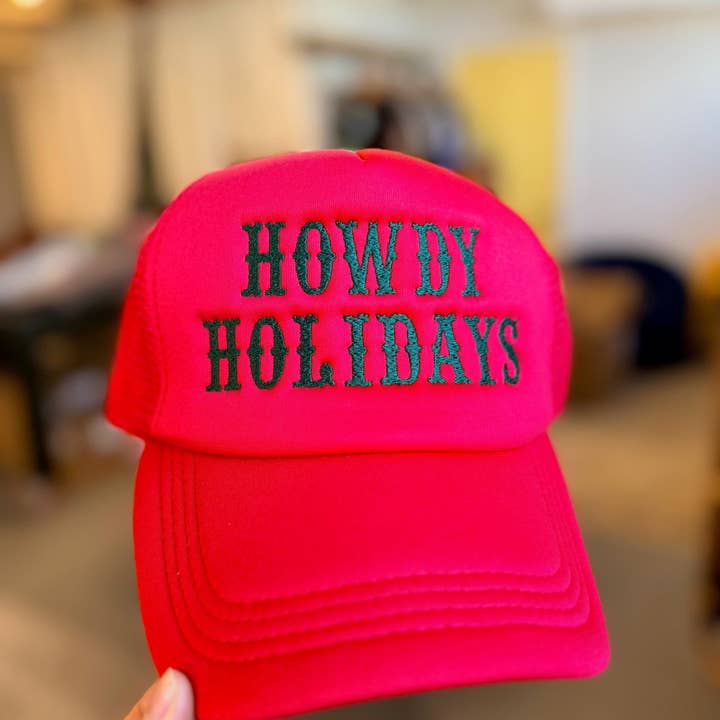 Howdy Holidays Foam Front Trucker for wholesale by Bluebird & Co.