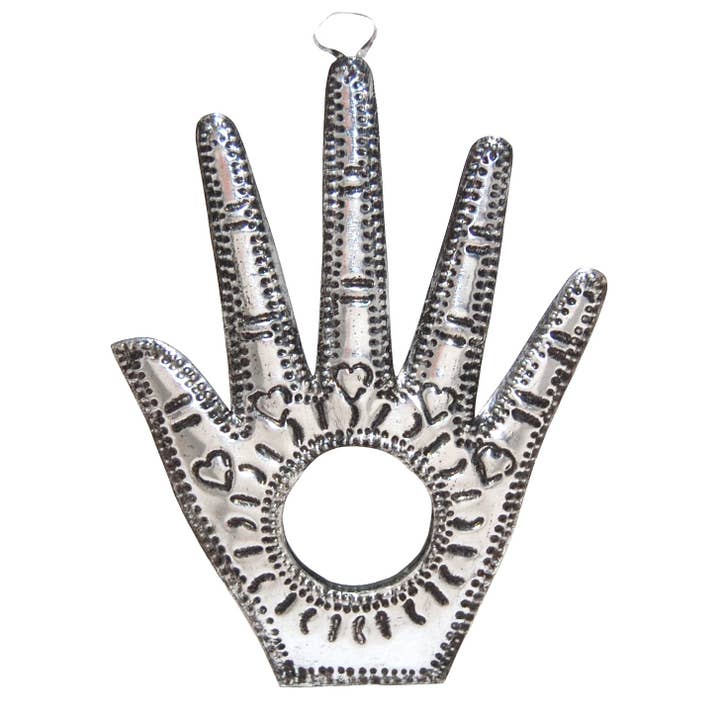 Tin Hand With Mirror for wholesale by Sedona Spirit