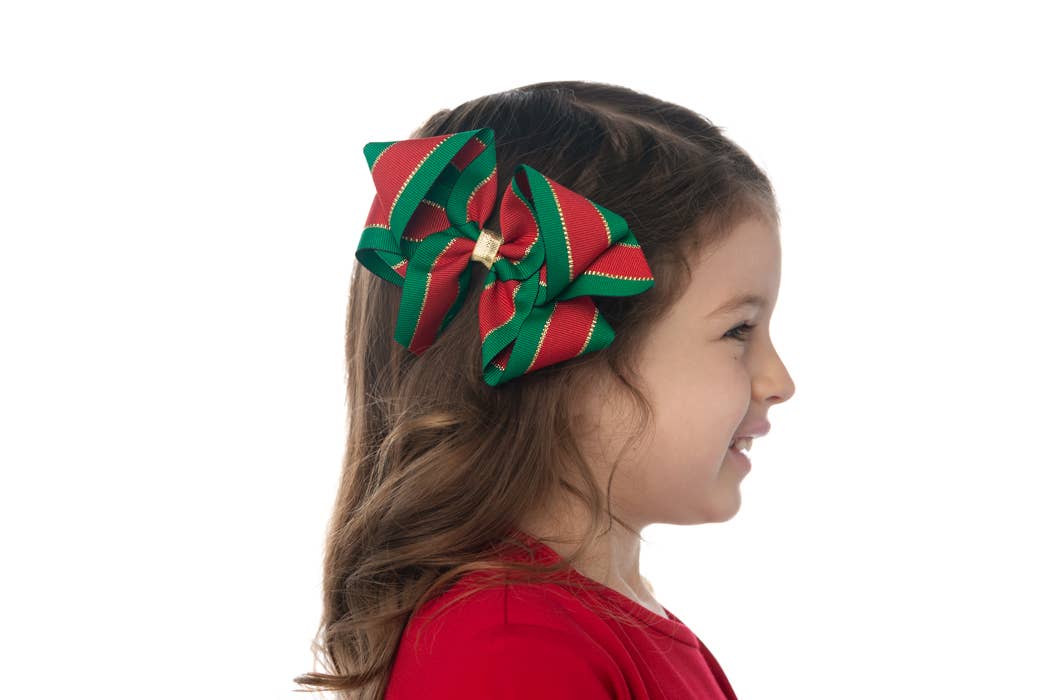 Bows Arts - Wholesale Hair Bow - Kids - Christmas Print Grosgrain Bow Strip5