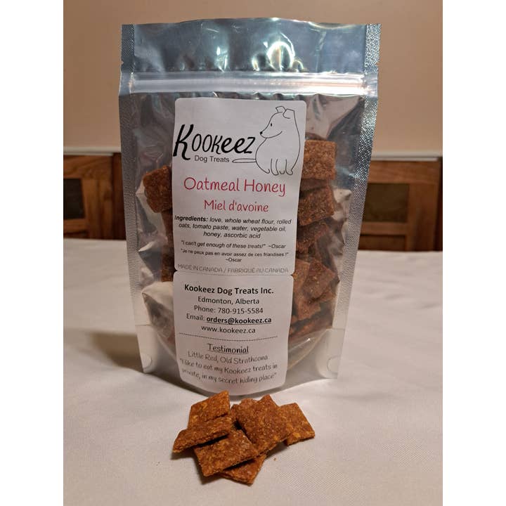 Oatmeal Honey Dog Treats for wholesale by Kookeez Dog Treats Inc