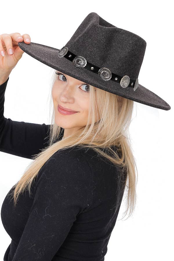 Cap Zone - Wholesale Fedora - Women's - Stagecoach Belt Pinch Crease Faux Wool Rancher Hat0