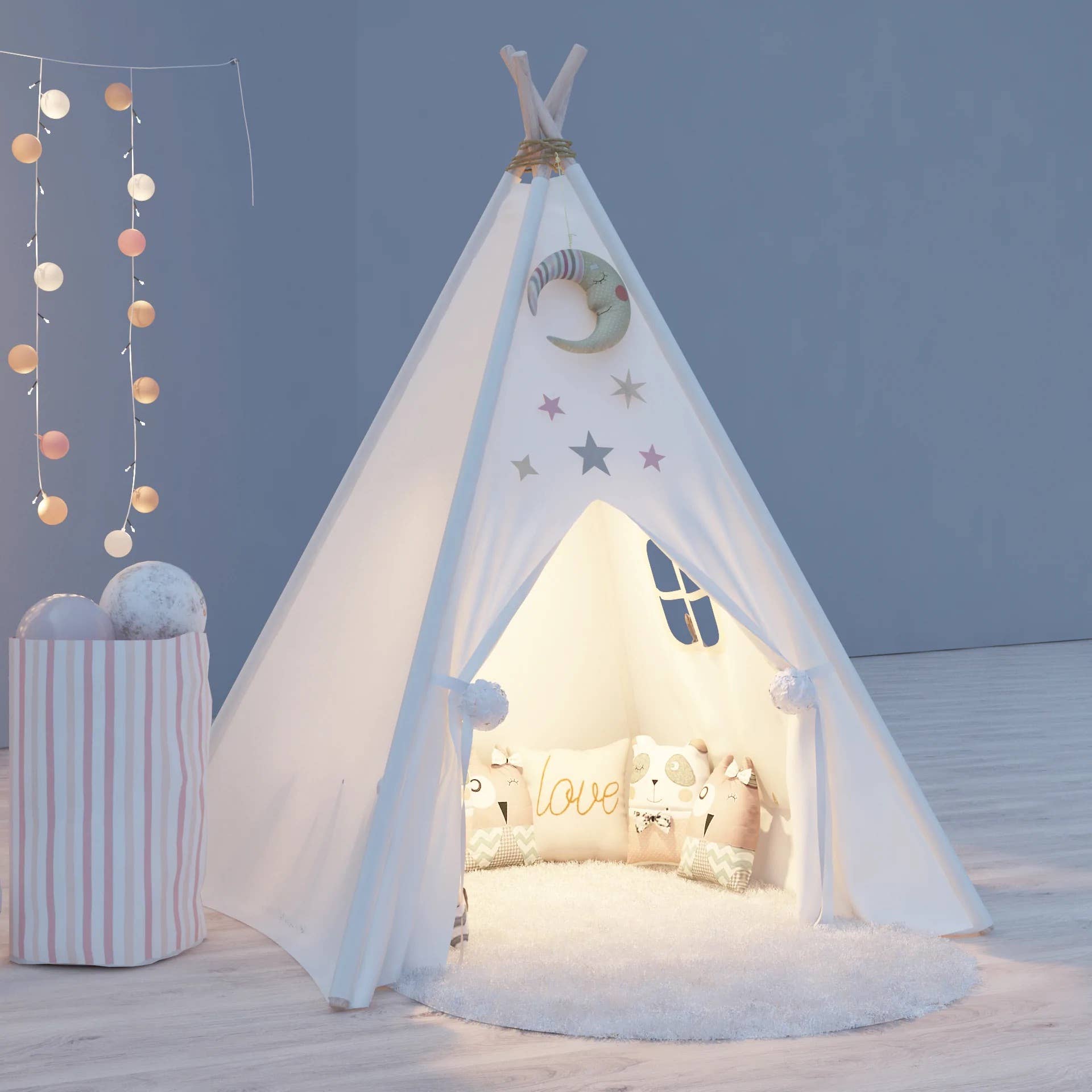 Forest Kids - Wholesale Tent - Kids - Nordic Kids Teepee Play Tent Made of 100% Cotton Canvas5