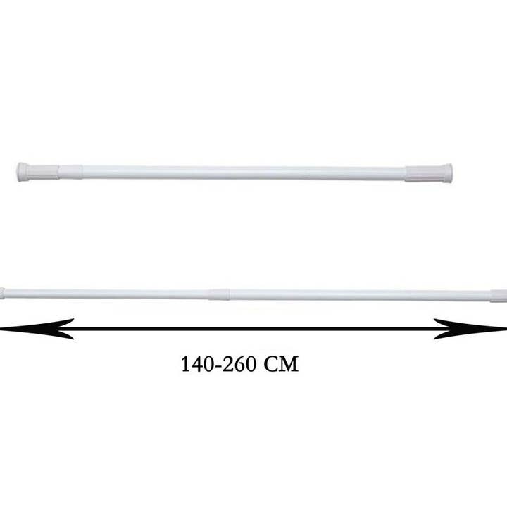 Expandable Shower Curtain Rod White 140-260cm for wholesale by BOD HOME