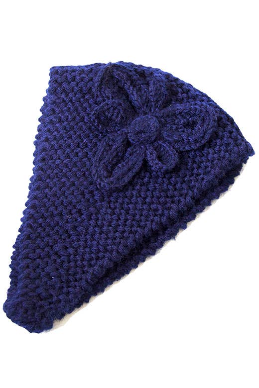 Hana – wholesale Fashion headband – women's – Knit Headwraps with Floral Corsage1