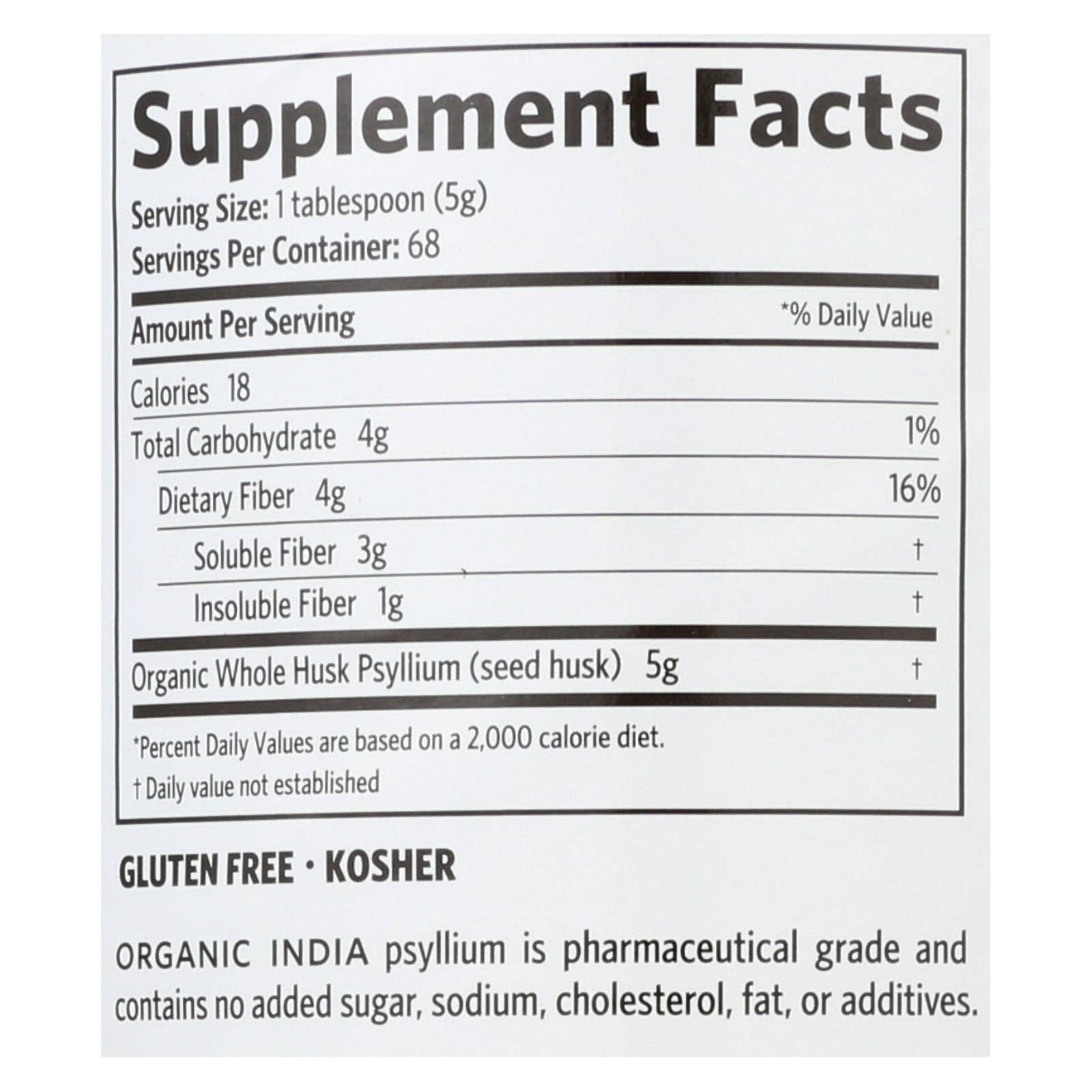 Everyday Supply Co - Wholesale Oral Supplement/Vitamin - Organic India Fiber Harmony Psyllium Whole Husk - 12 oz1