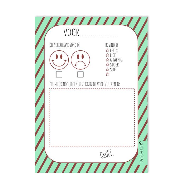 Carte da compilare 5 pezzi - grazie per un anno scolastico fantastico per la vendita all'ingrosso da parte di Sproetiz