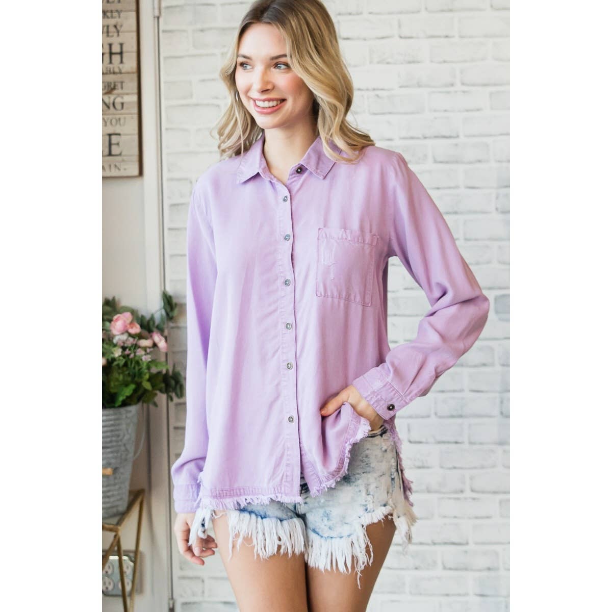 Veveret - Vendita all'ingrosso Camicia button down - Donna - VT70967 - Camicia abbottonata in tencel3
