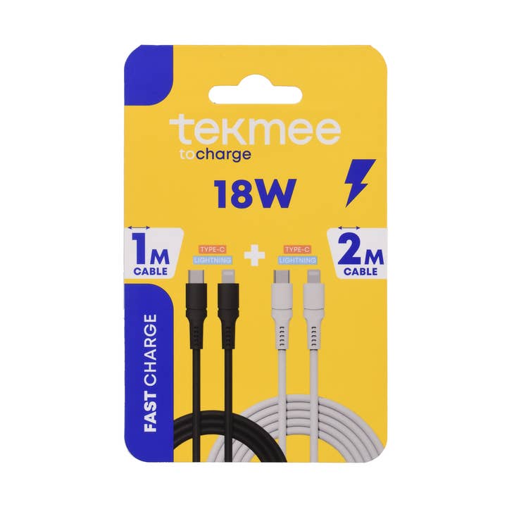 Set de 2 Câbles Type-C à Lightning - Charge Rapide 18W pour la vente par Tekmee