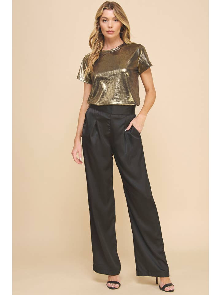 IST1197MT Metallic Basic T-shirt Gold for wholesale on Faire
