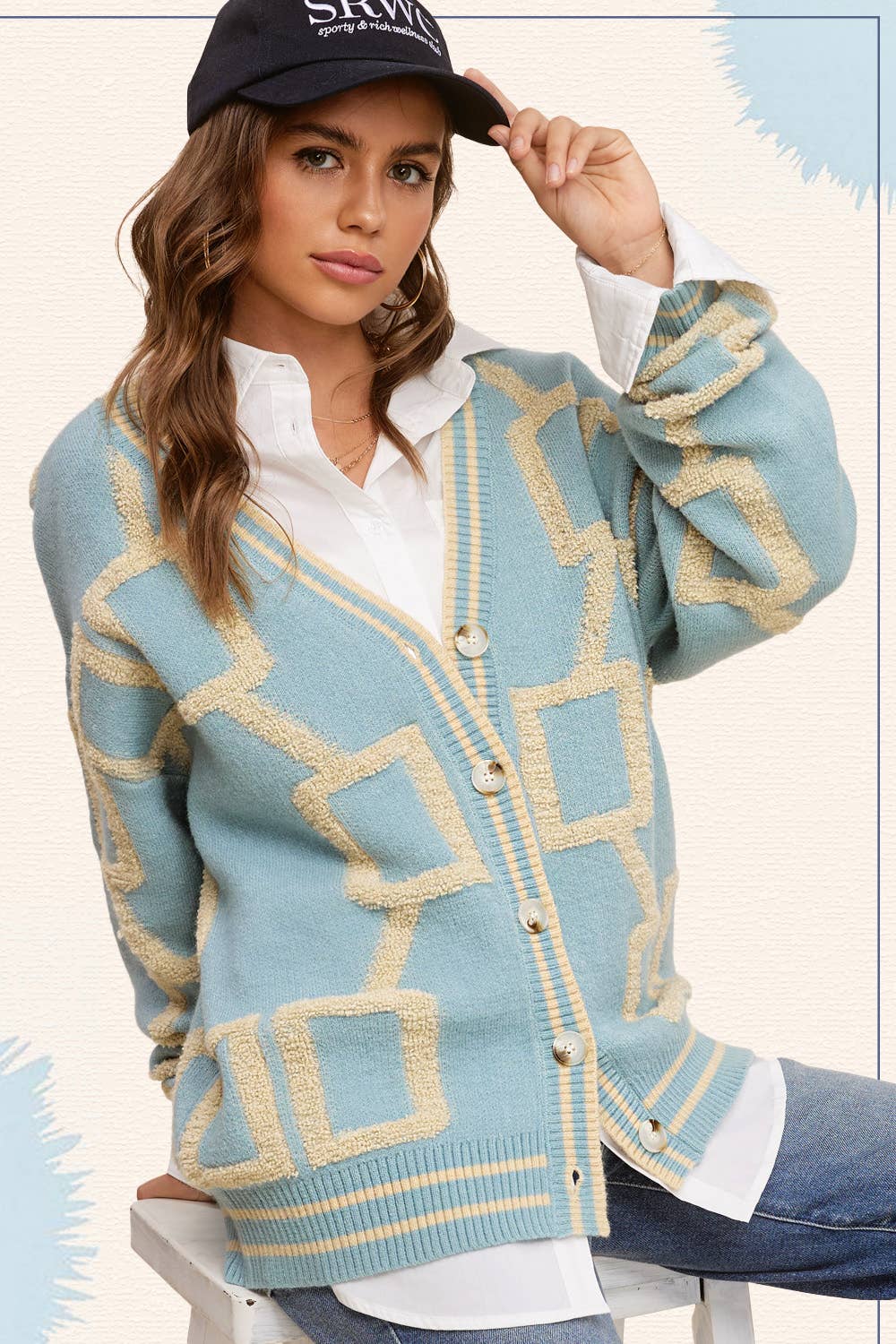 La Miel - Wholesale Cardigan - Women's - HCC2177-Loose Fit Drop Shoulder Cozy Knit Cardigan6