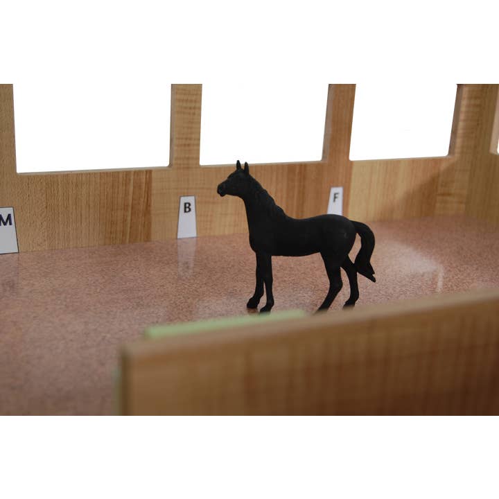 American Hobbies & Merchandising - Wholesale Wood Toy - Kids - Kids Globe 1:32 Scale Wooden Horse stable Toy With 3 Stalls2