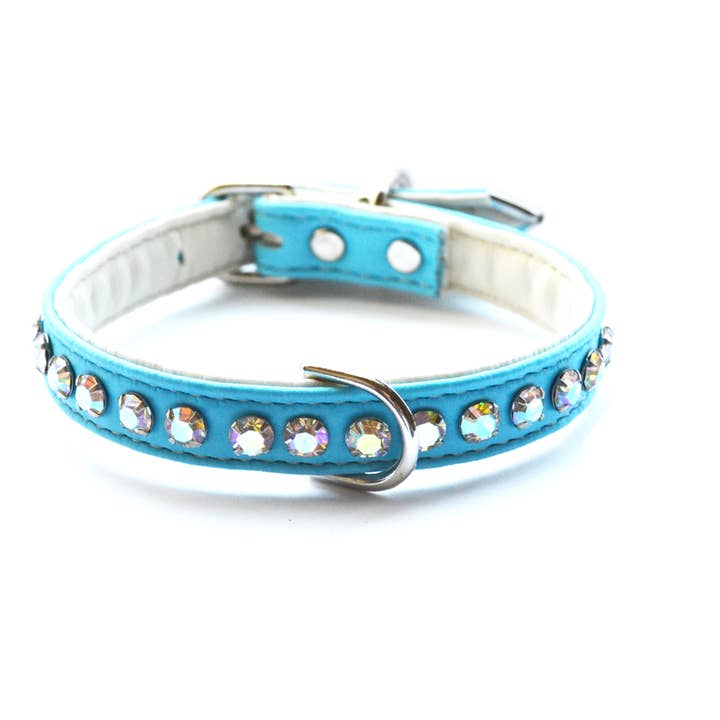 Vegan Ashley Hondenhalsband Turkoois voor wholesale door Luxepets