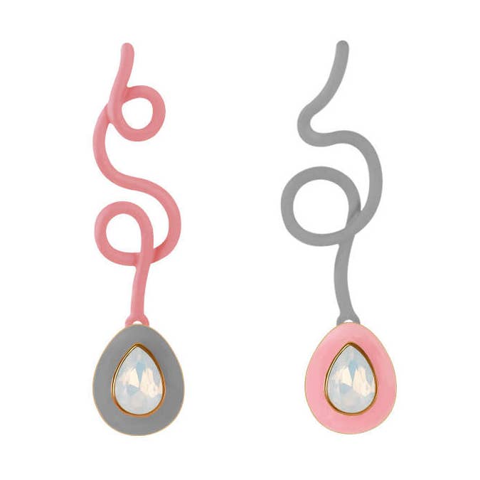 QuayL x Molly Boyd: Linjär Squiggle - Silver/Rosa för wholesale av QuayL Designs