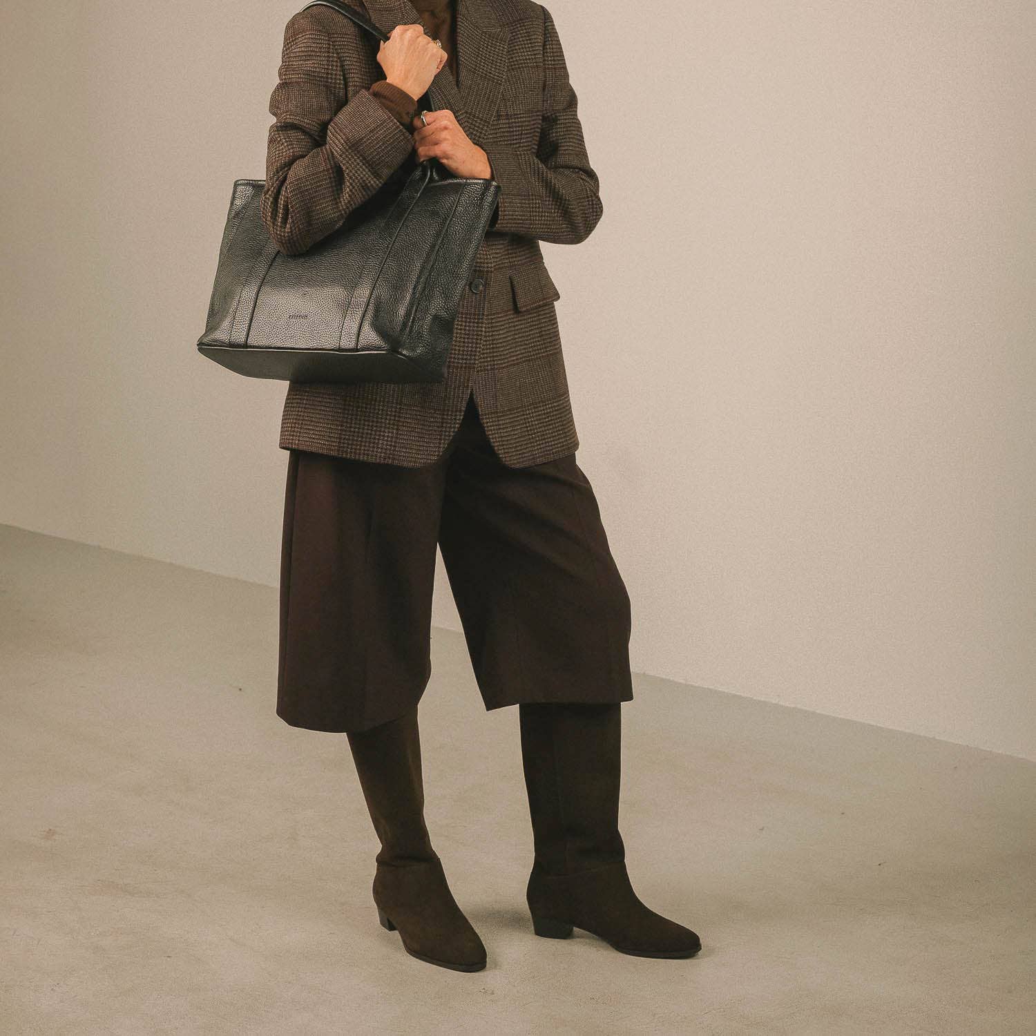 brown Martha High Boots, dark chocolate velvet for wholesale on Faire3