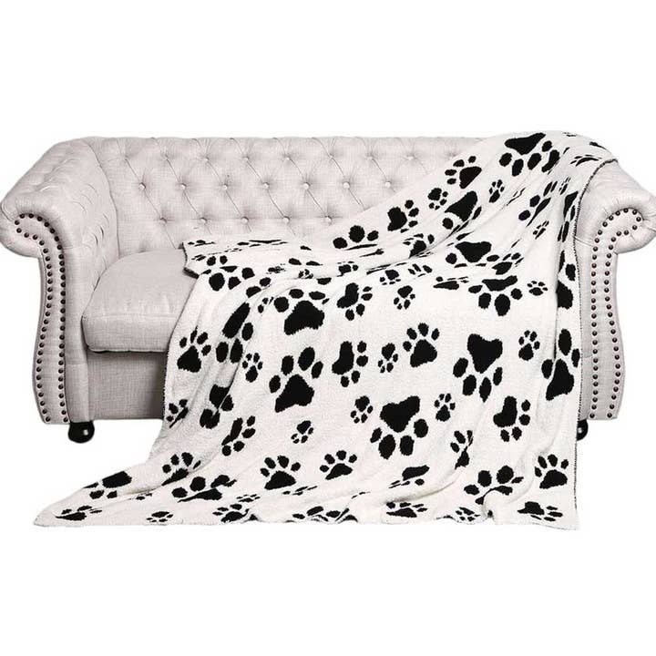 Paw Patterned Reversible Throw Blanket for wholesale by Shopping2help
