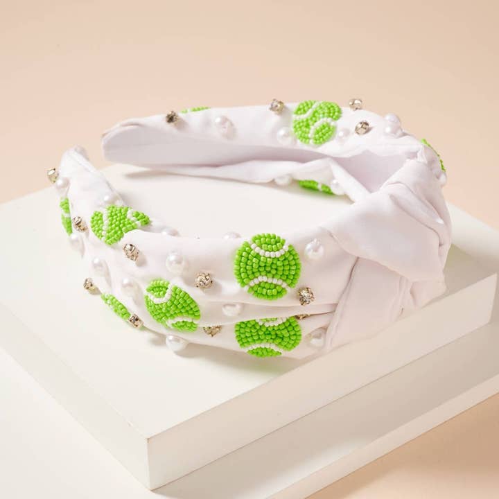 Tennis Ball Beaded Knot Headband and other Purchase Wholesale designer headbands. Free Returns & Net 60 Terms on Faire trending on Faire.