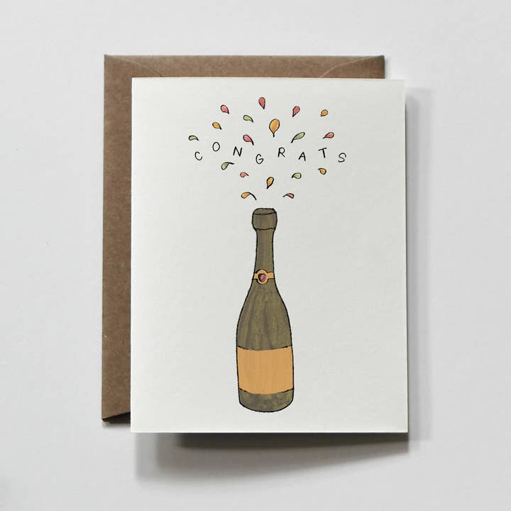 everglow handmade - Wholesale Congratulations Card - Bottle | Colorful Splash Congratulations Greeting Card