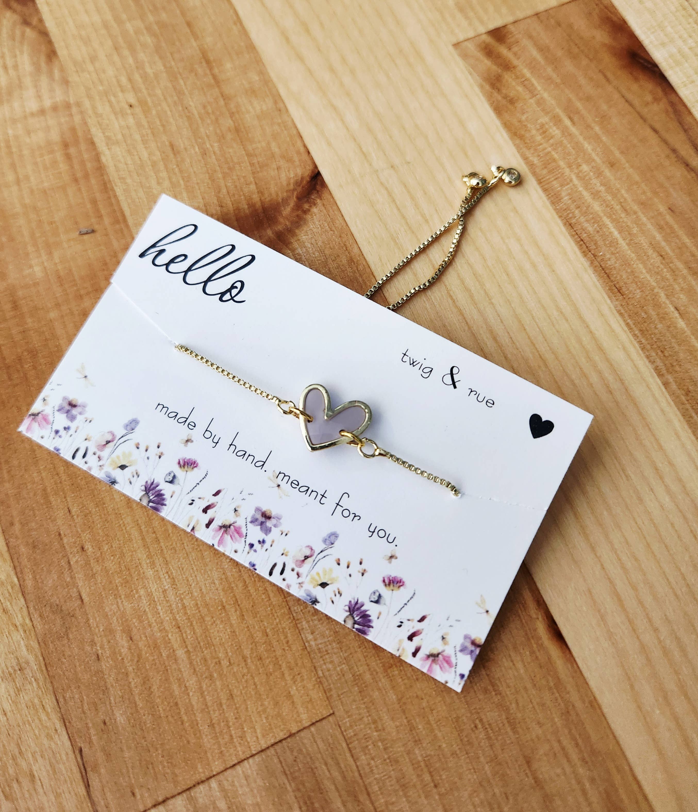 Twig & Rue boutique - Wholesale Charm/Dangle Bracelet - Gold Heart Slider Bracelet- 18k gold plated13