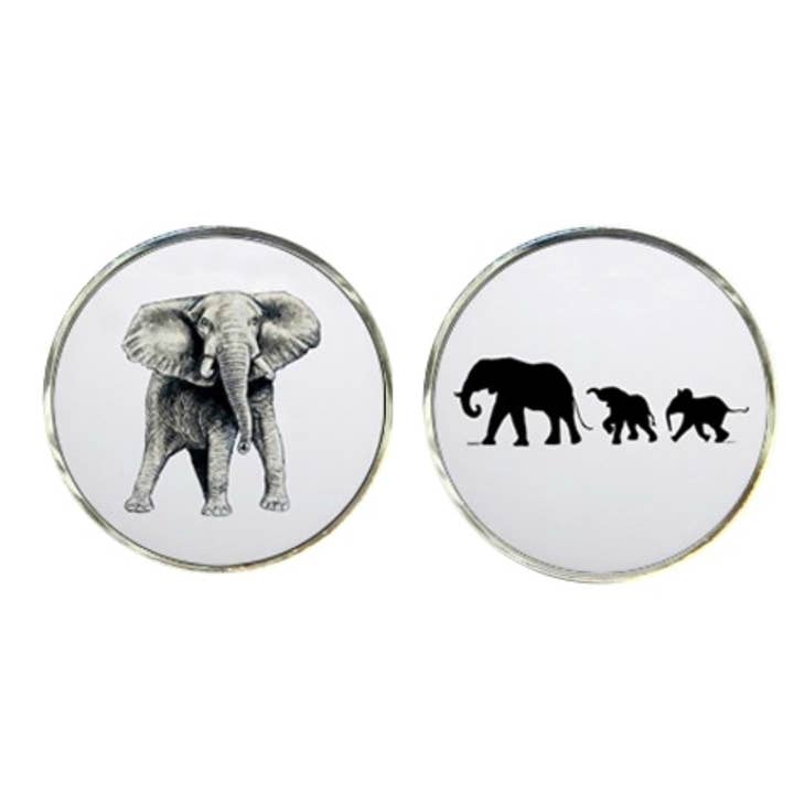 Elephant Cufflinks - White.Black for wholesale by Bassin And Brown