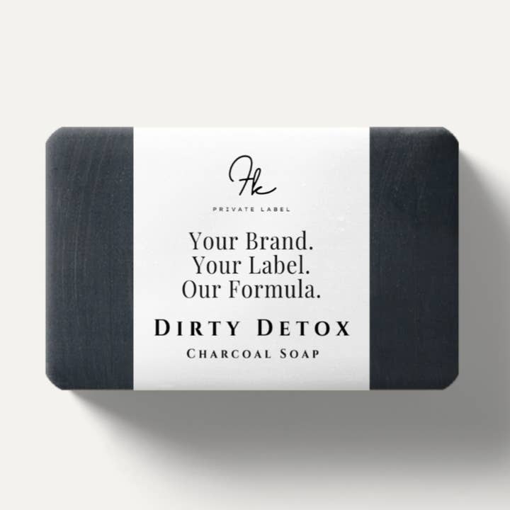Dirty Detox houtskoolzeep voor wholesale door FK Private Label Labs