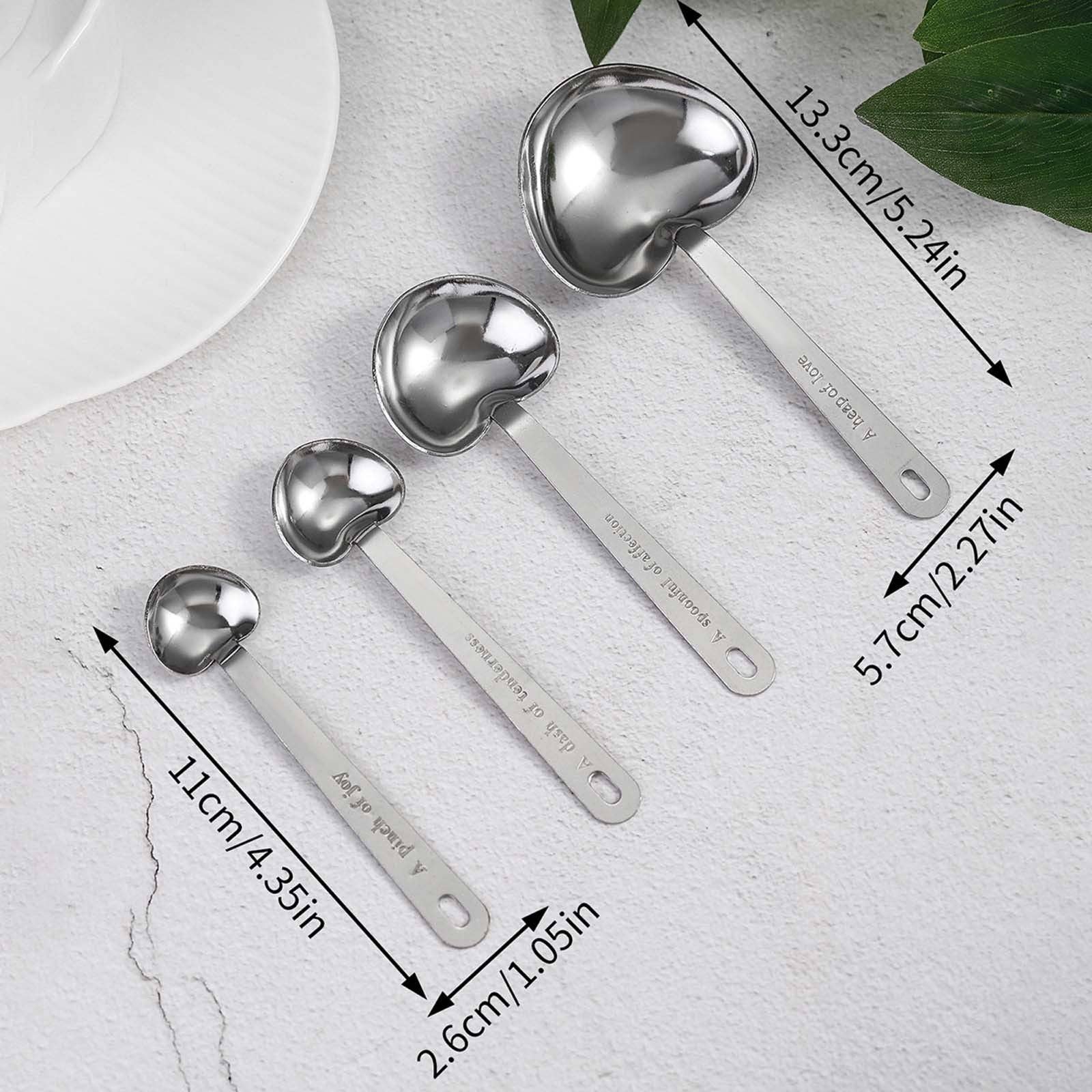 Magnifique Hearts - Wholesale Measuring Spoon - Heart-Shaped Stainless Steel Measuring Spoons - 4-Pc Tea Set5