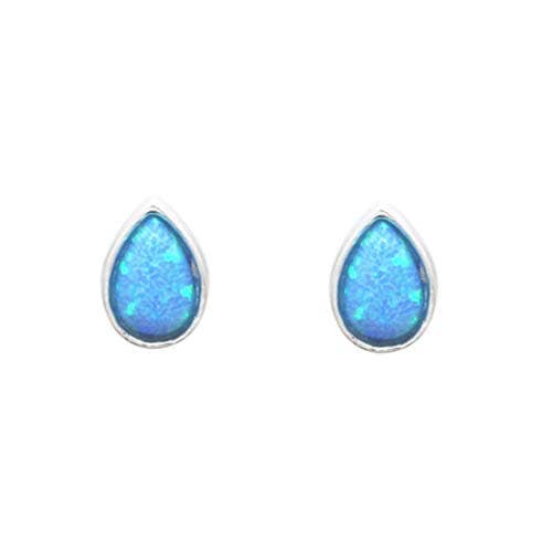 6mm Med Teardrop Resin Opal Stud ER Blue for wholesale by Fabienne