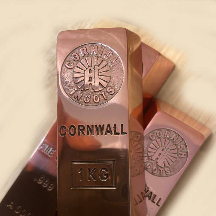 Pattern Weights Ltd - Wholesale Decorative Tabletop Object - COPPER BAR INGOT .999 Pure 1KG Bar/Bullion CORNISH INGOTS