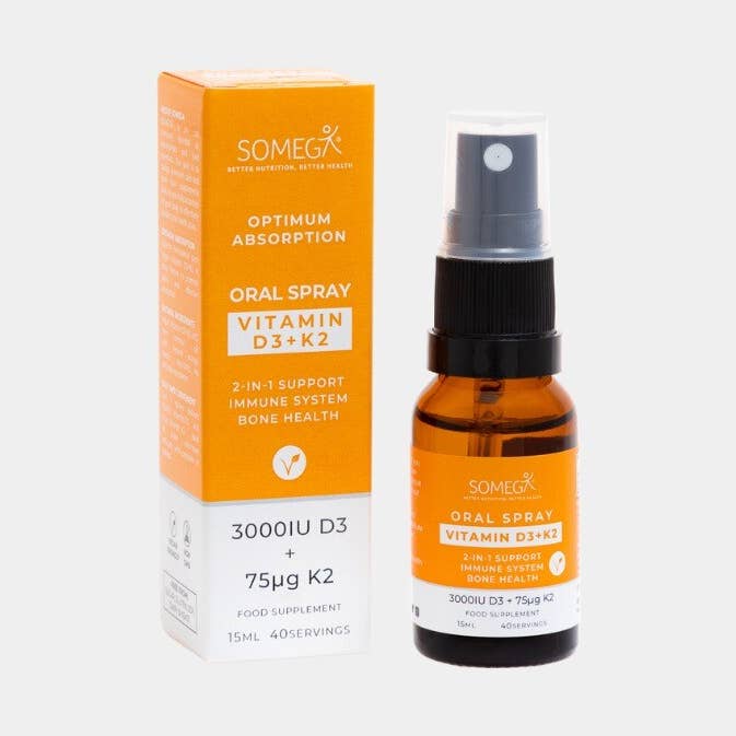 Vitamin D3 + K2 mundspray kosttilskud, 15 ml, 40 doser for engroshandel hos SOMEGA