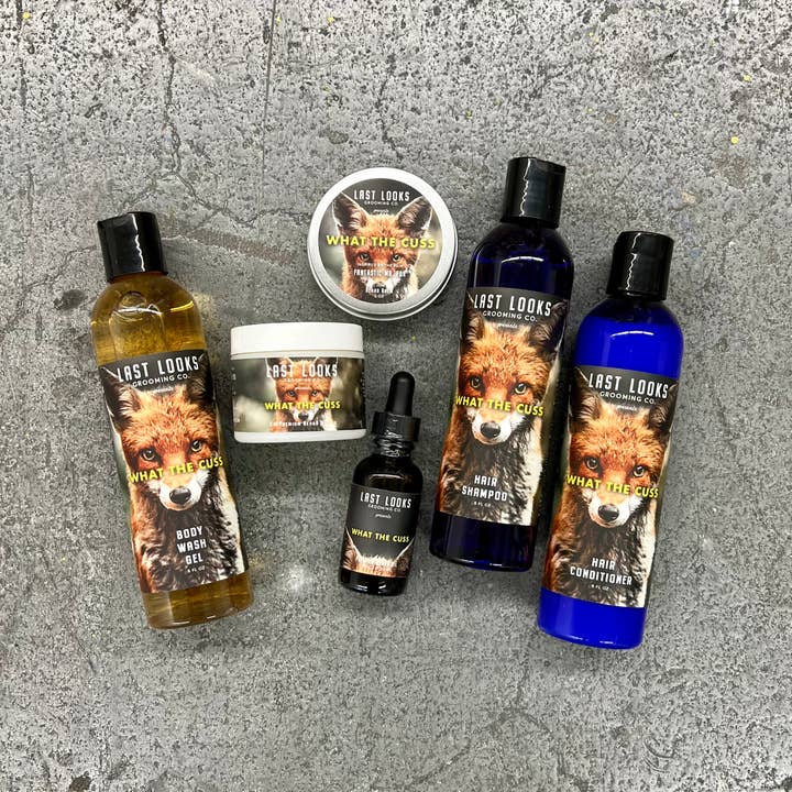 Ensemble ultime pour le soin de la barbe et la douche : huile à barbe, baume à barbe, beurre à barbe, gel nettoyant pour le corps, shampoing et après-shampoing pour la vente par Last Looks Grooming