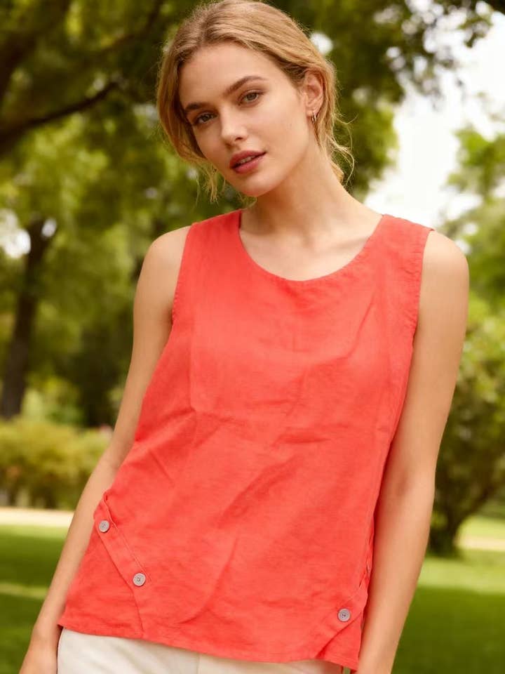 Linnen tanktop REF. 59330 voor wholesale door LÉA & LUC