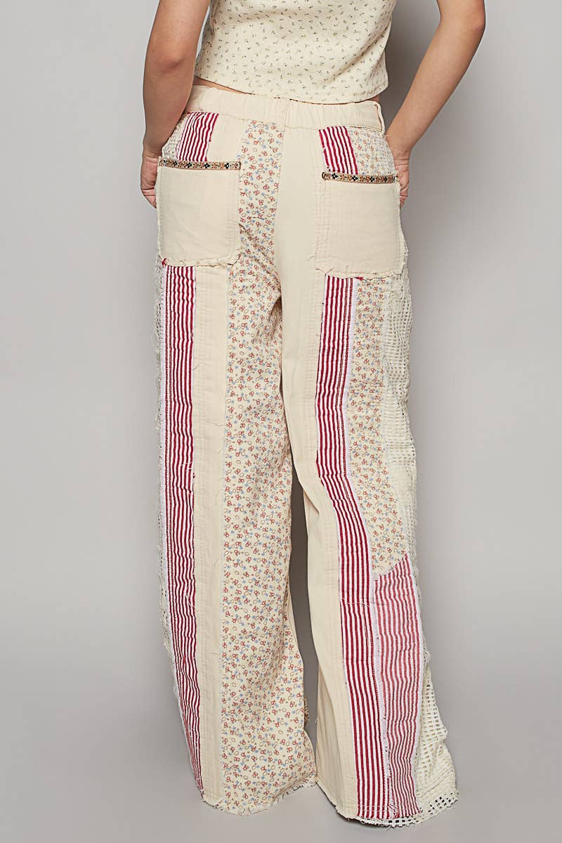 Pol Clothing - Wholesale Jeans - Women's - Patchwork relaxed woven denim pant9