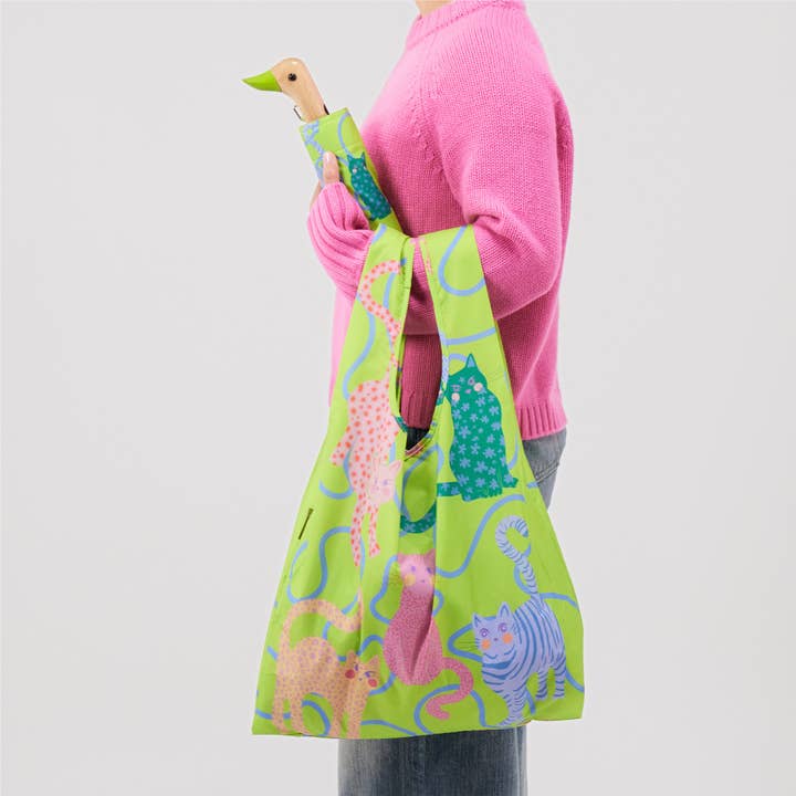 Original Duckhead USA - Wholesale Umbrella - Unisex - NEW Print! Lime Arty Cats Eco-Friendly Duck Umbrella4