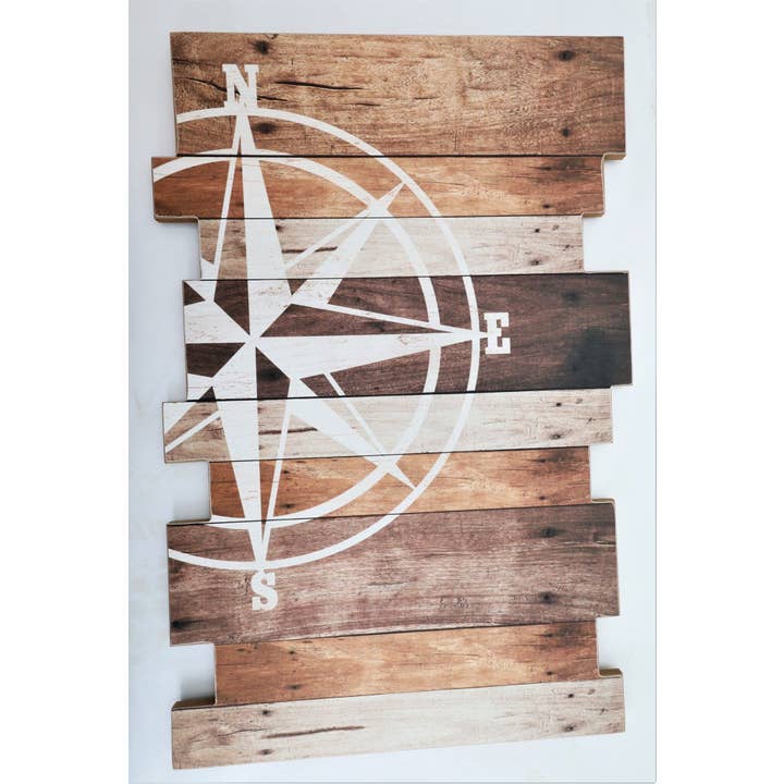 Arte de Pared de Madera Rústica con Brújula de 15,7" x 23,6" para venta al por mayor de Tremont Floral Supplies