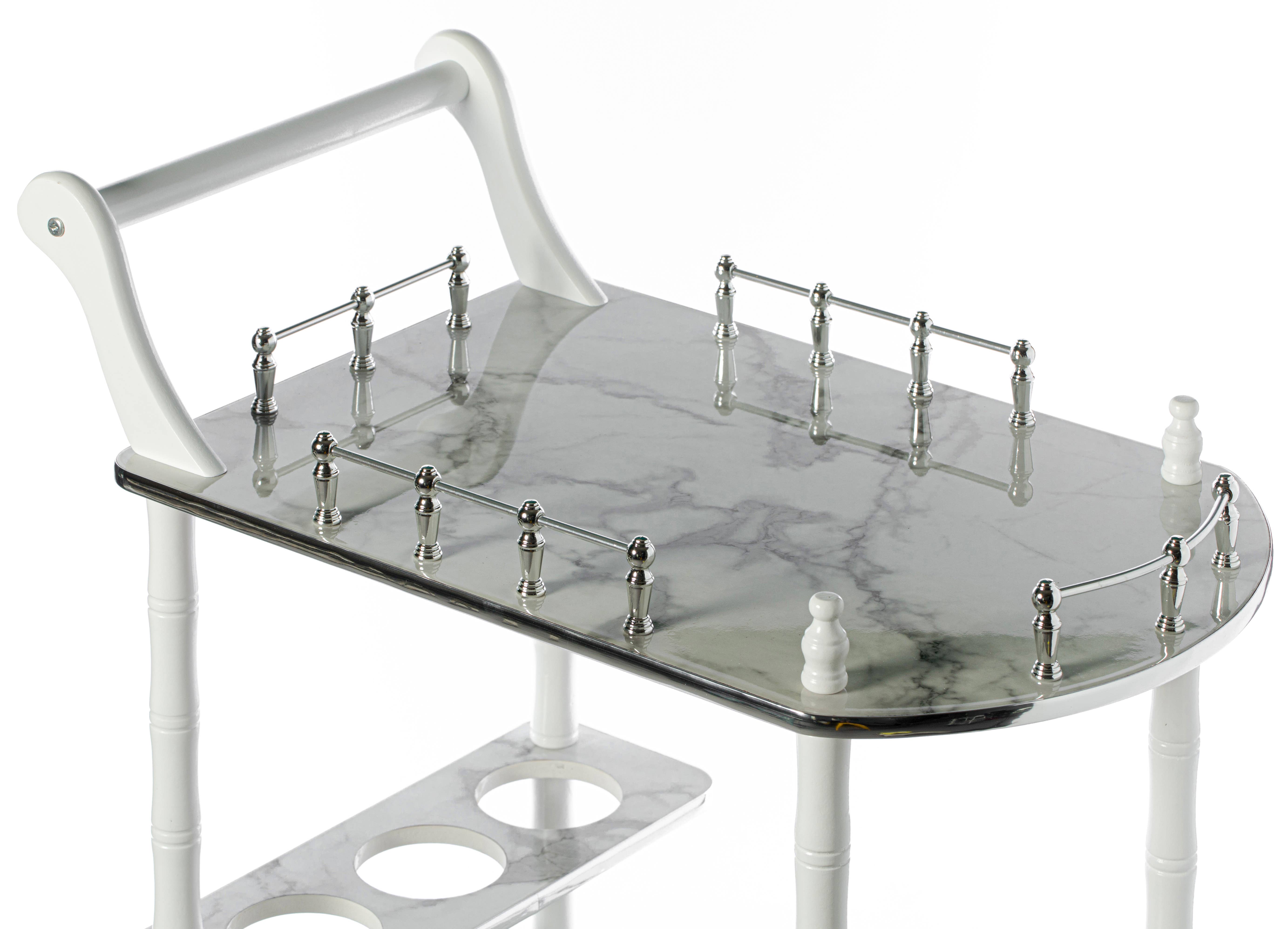 Quickway Imports - Vente Chariots de bar - Desserte roulante à thé avec 2 étagères et roulettes13