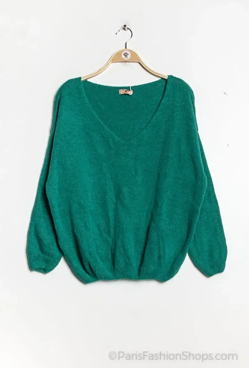 Mimi & Gogo - Vente Pull en maille – femme - Pull uni basique @20127_uni27