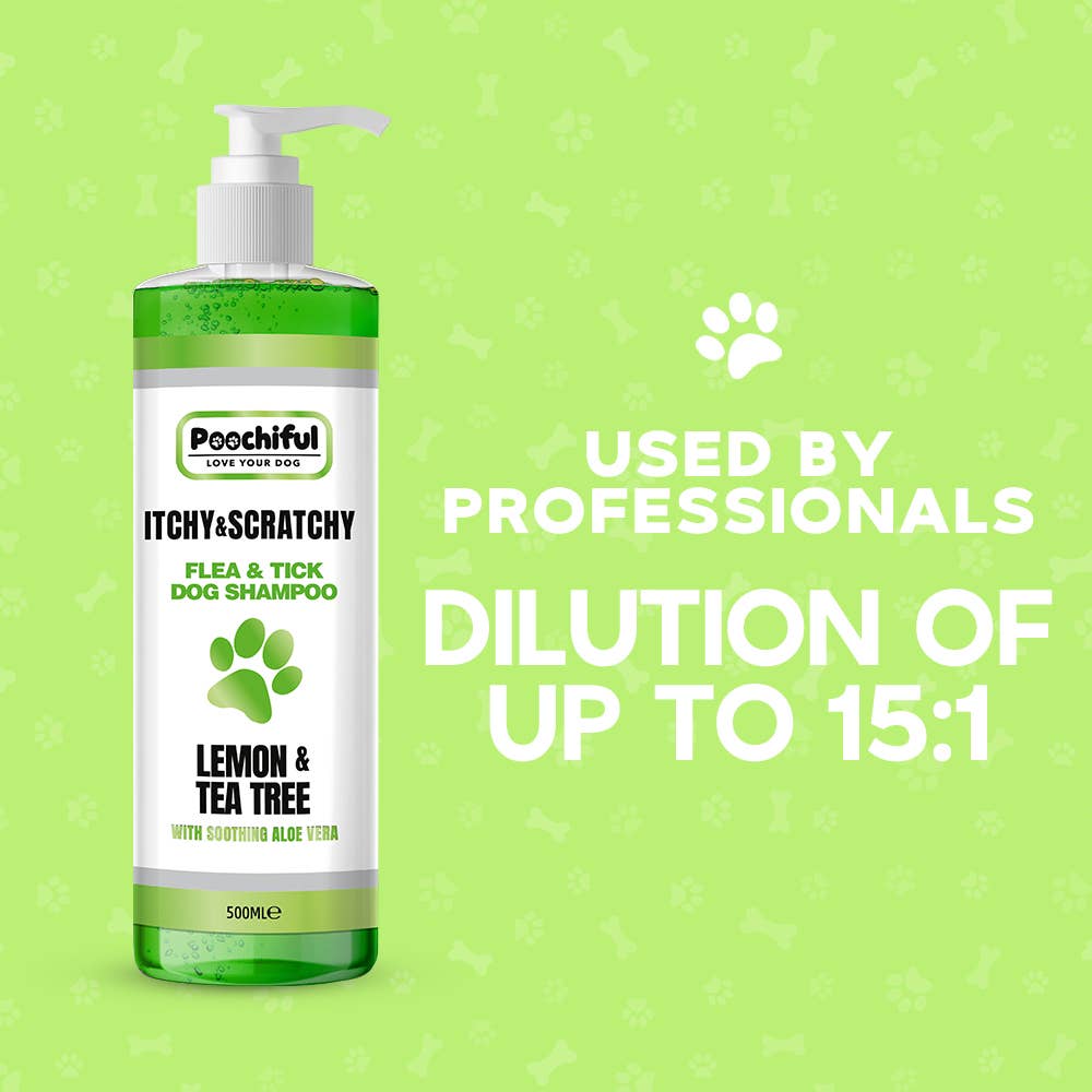 Poochiful – wholesale Pet shampoo – Dog – Poochiful Itchy & Scratchy Dog Shampoo Flea & Tick - 500ml1