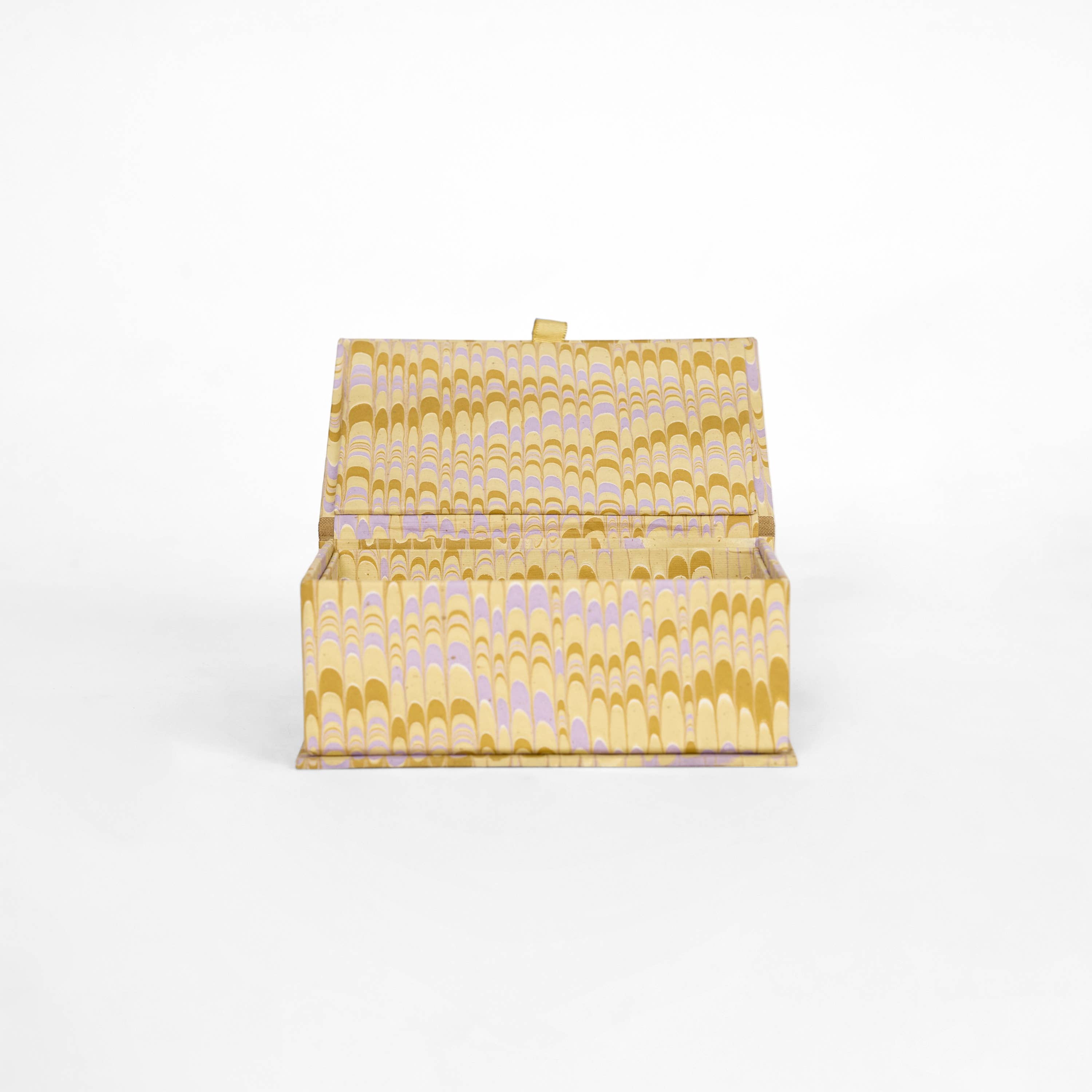 Craft Boat - Venta al por mayor Cajas decorativas - SET DE CAJAS DE RECUERDOS MARMOLADAS - AMARILLO MANTEQUILLA LILA1