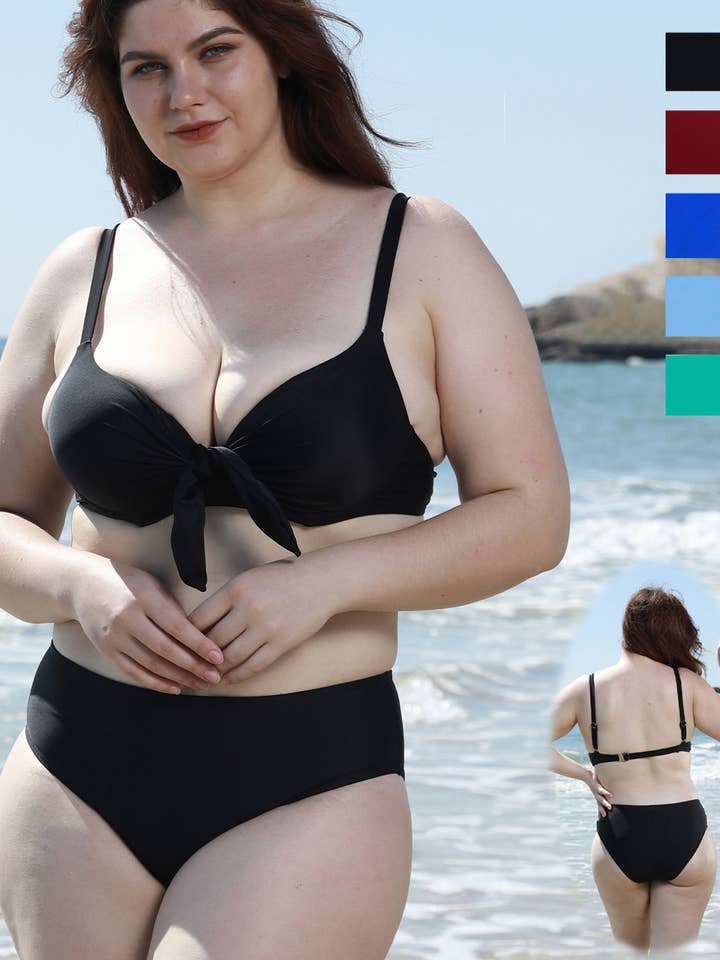 Large size swimwear, Bikini Set Solid Color for wholesale by Marine