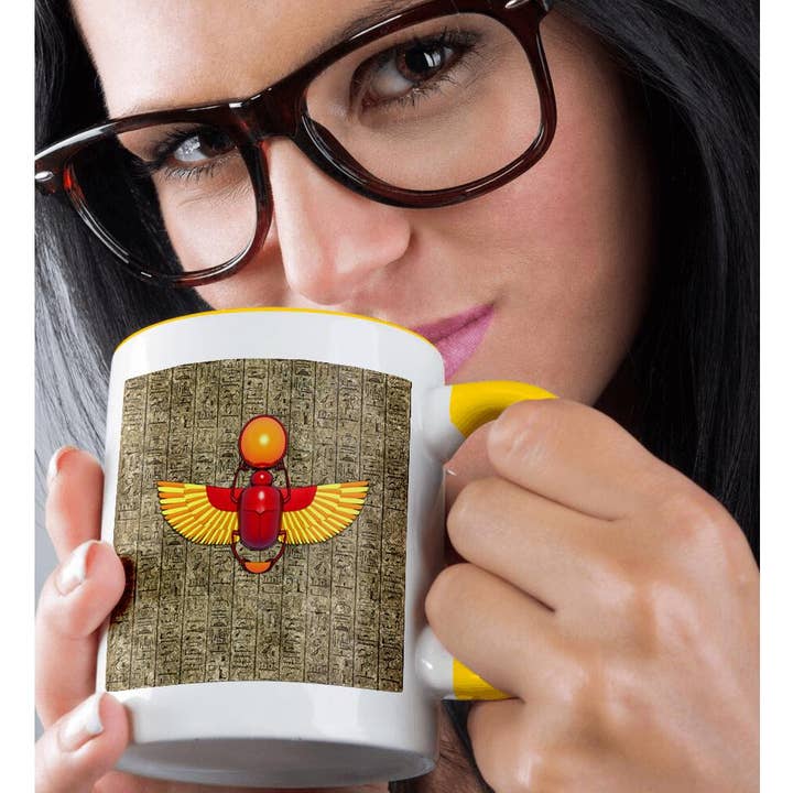 3dRose - Wholesale Coffee Mug - 3dRose, Egyptian scarab beetle and ancient hieroglyphs art., Mug1